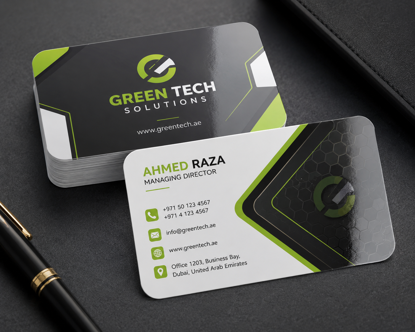 Rounded Corner PET Glossy Business Cards UAE