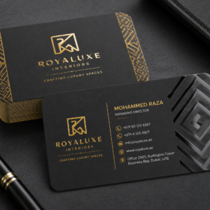 round corner Gold Foil Business Cards UAE