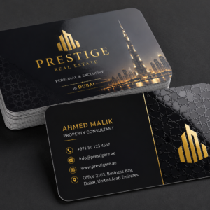 Premium Gold Foil Business Cards with PET Glossy Lamination