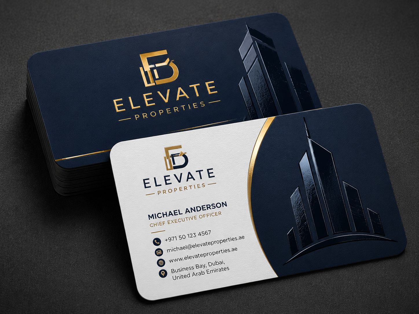 Luxury Velvet Business Card with Gold Foil and Spot UV Finish
