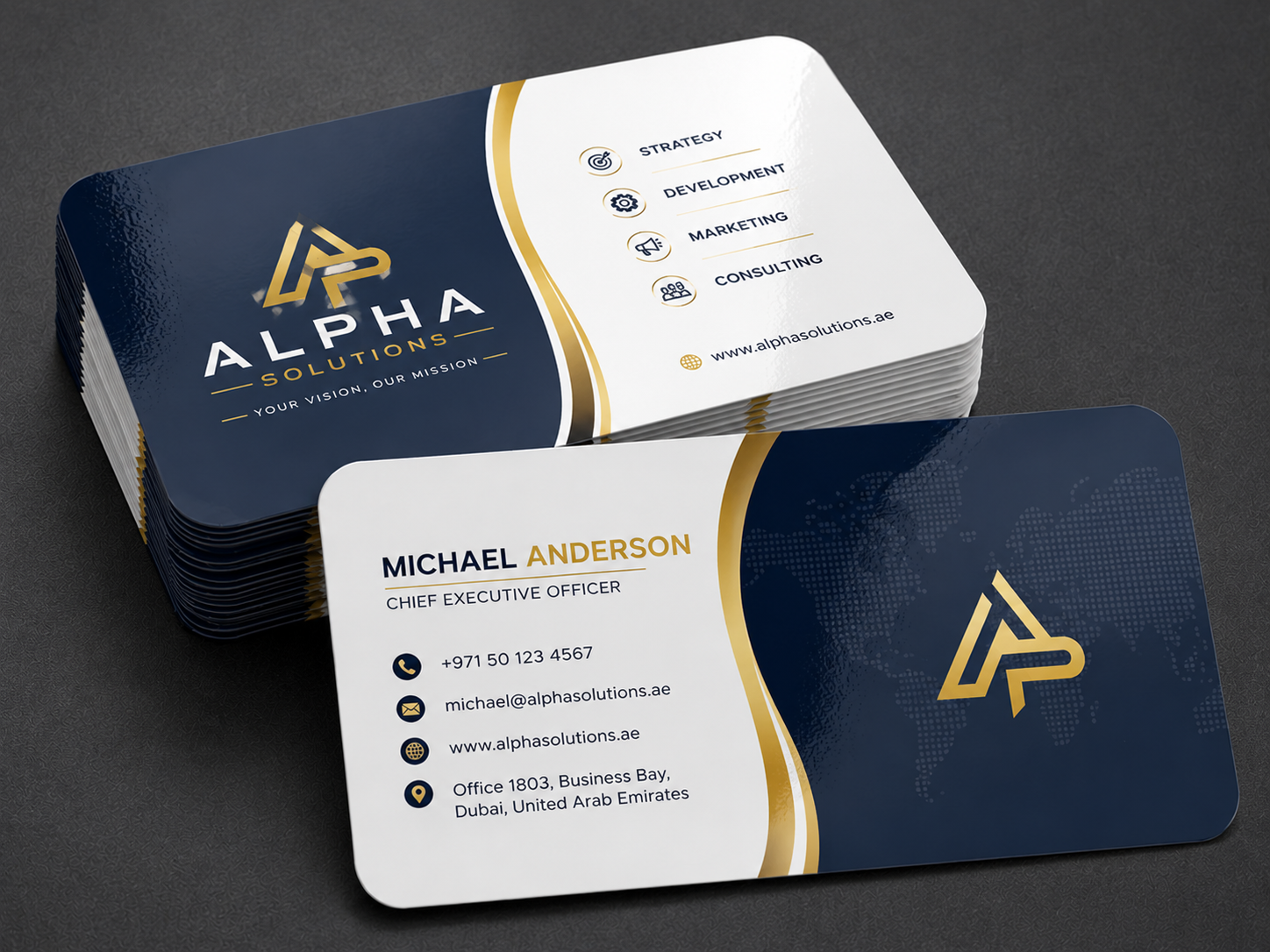Custom Rounded Corner Visiting Cards with Glossy Finish
