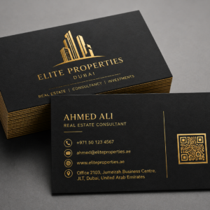 Gold Foil Matt Lamination 400 GSM Business Cards UAE
