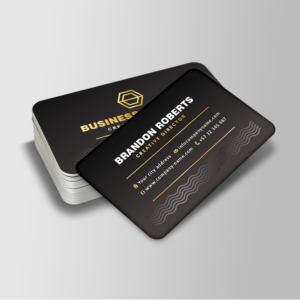 Rounded Corner Gold Foil Spot UV Business Cards UAE