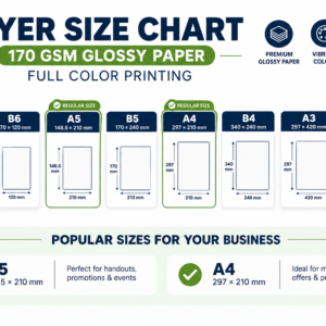 Flyer Printing Size chart UAE