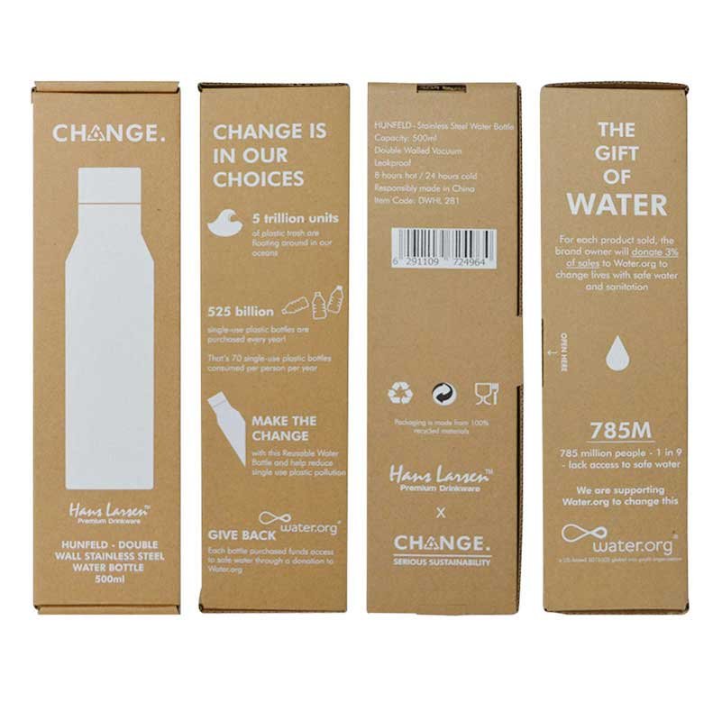 HUNFELD - CHANGE Collection SS Double Wall Water Bottle - White - Image 4
