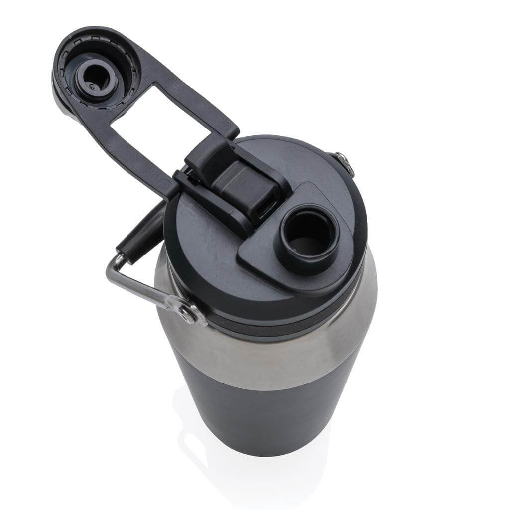 USLAR - Hans Larsen Vacuum Bottle with Solid Handle and Dual Lid - 1L - Black - Image 5