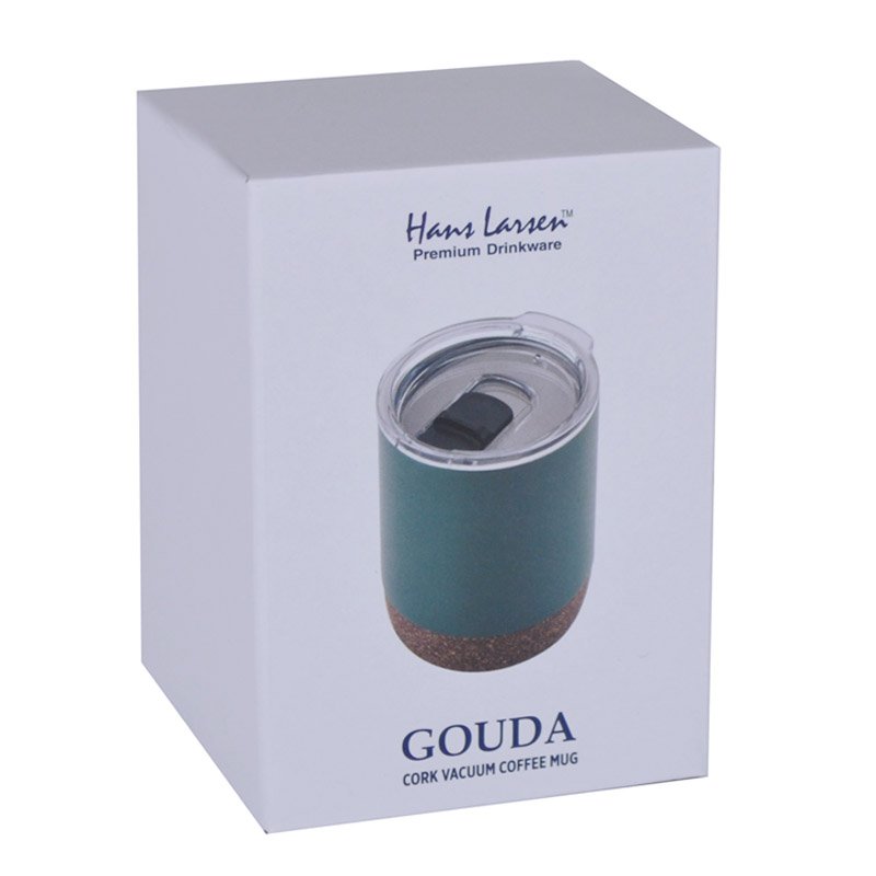 GOUDA - Hans Larsen Vacuum Mug With Cork Base - Green - Image 4