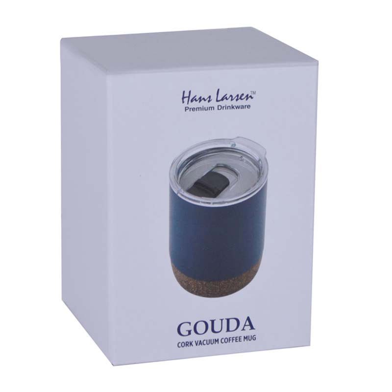 GOUDA - Hans Larsen Vacuum Mug With Cork Base - Blue - Image 4