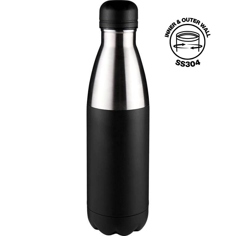 HOPA Hans Larsen Double Wall Stainless Steel Water Bottle Black