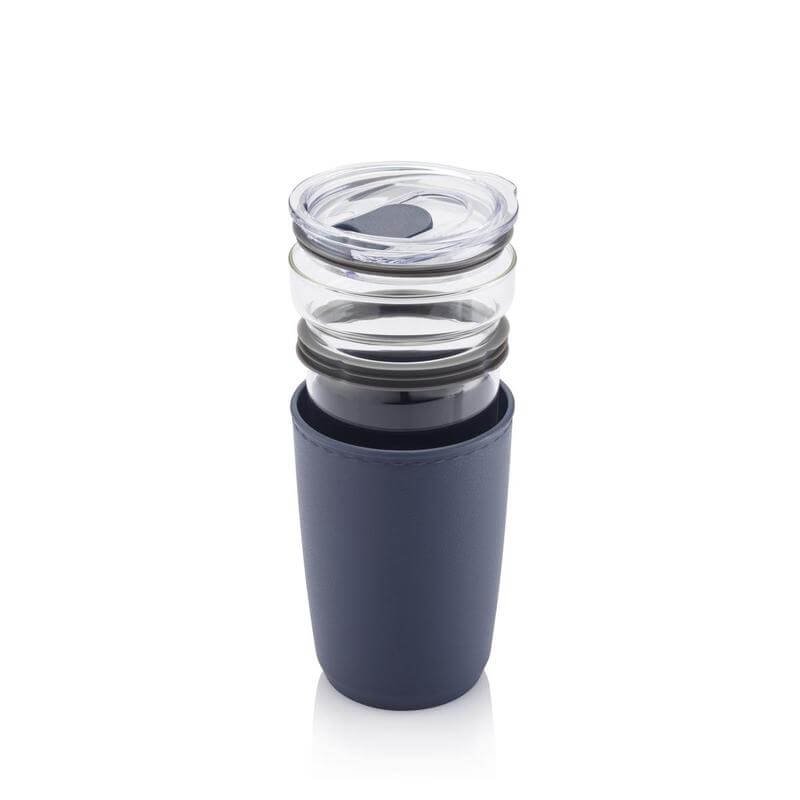 CERRA - Hans Larsen Premium Glass Tumbler with Recycled Protective Sleeve - Blue - Image 3