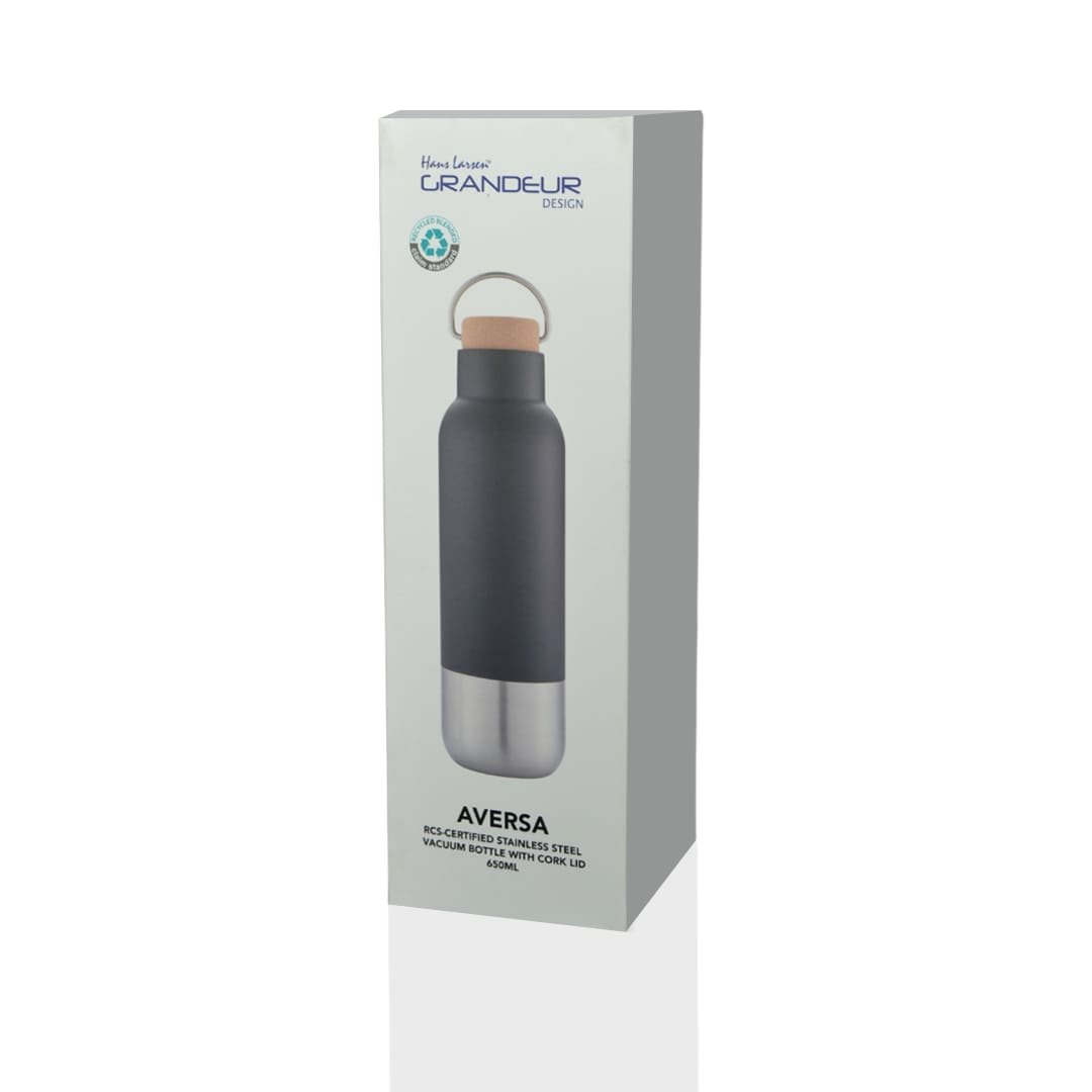 AVERSA - Hans Larsen RCS Recycled Stainless Steel Insulated Water Bottle - Black - Image 5