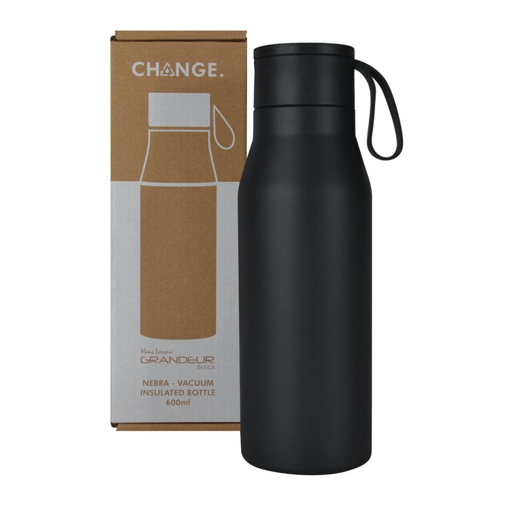 R-NEBRA - CHANGE Collection Recycled Stainless Steel Vacuum Bottle - Black - Image 3