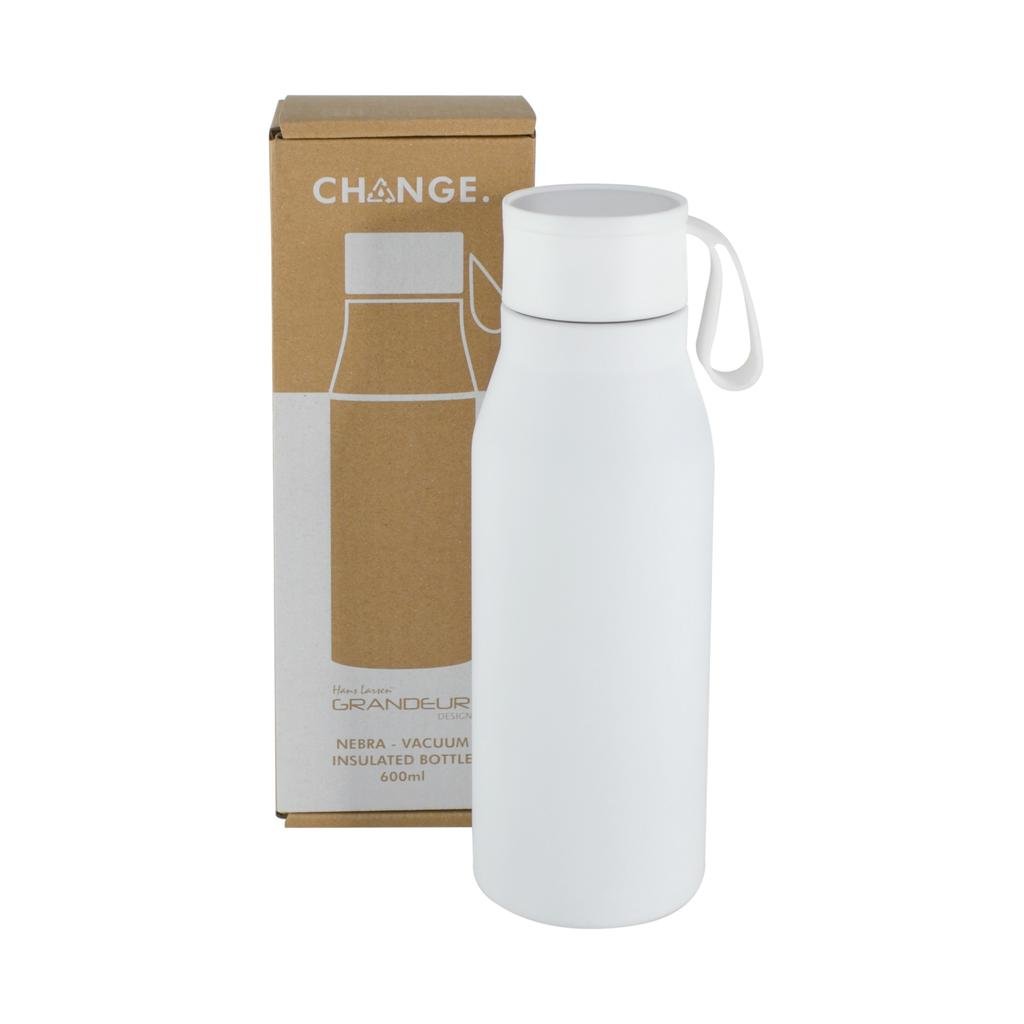 R-NEBRA - CHANGE Collection Recycled Stainless Steel Vacuum Bottle - White - Image 4
