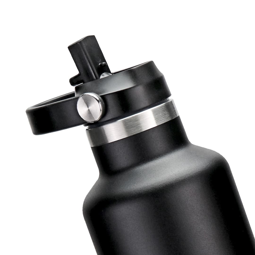 CERVO - Hans Larsen Vacuum Stainless Steel Bottle with Sports Lid - 1L - Black - Image 3
