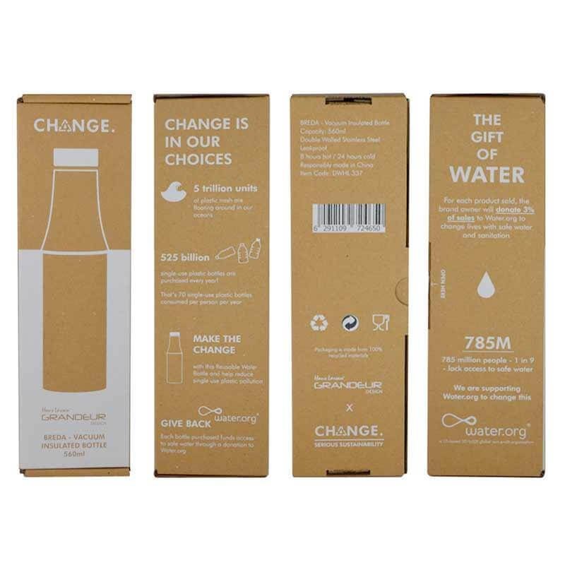 R-BREDA - CHANGE Collection Recycled Insulated Water Bottle - Blue - Image 2