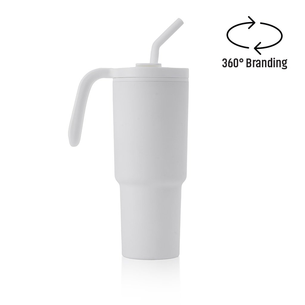 FORZA 360 - Hans Larsen Recycled Stainless Steel/PP Tumbler with 360 Branding - White