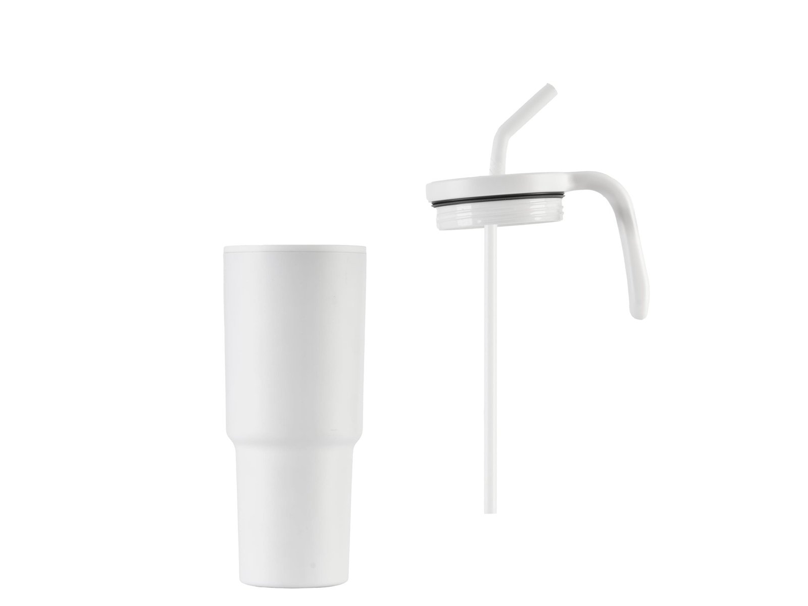 FORZA 360 - Hans Larsen Recycled Stainless Steel/PP Tumbler with 360 Branding - White - Image 5