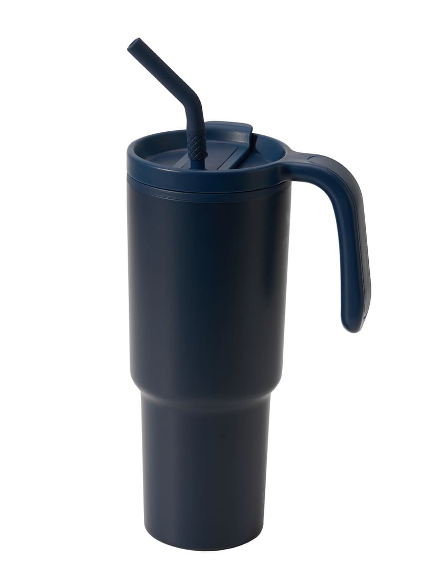 FORZA 360 - Hans Larsen Recycled Stainless Steel/PP Tumbler with 360 Branding - Navy Blue - Image 6