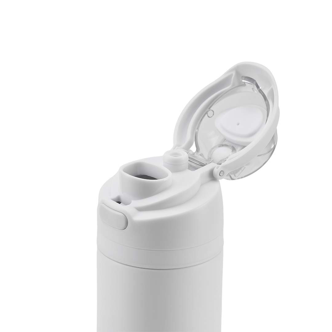 AERO SIP - Hans Larsen Recycled Stainless Steel Bottle with Dual Sip Lid - White - Image 3