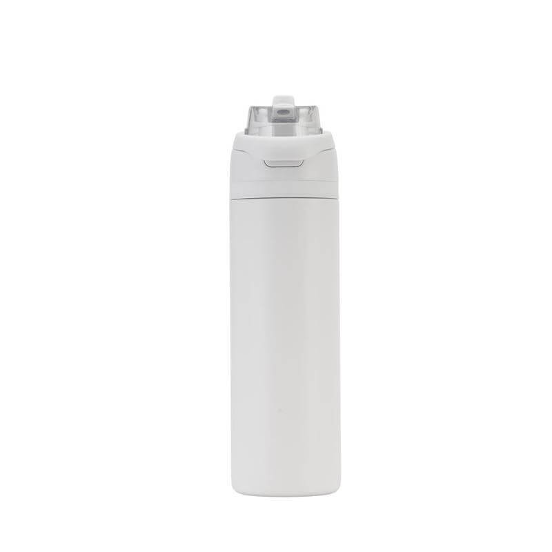 AERO SIP - Hans Larsen Recycled Stainless Steel Bottle with Dual Sip Lid - White - Image 2