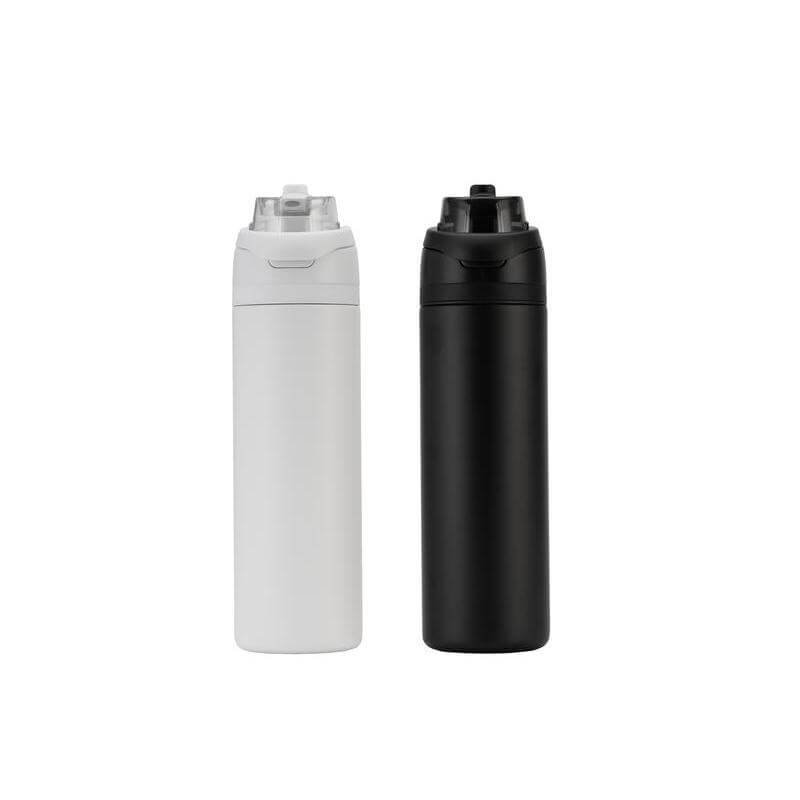 AERO SIP - Hans Larsen Recycled Stainless Steel Bottle with Dual Sip Lid - White - Image 6