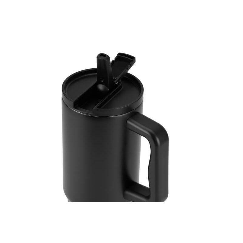 BERN 2.0 - Hans Larsen Recycled Stainless Steel Tumbler with Straw Lid - Black - Image 4