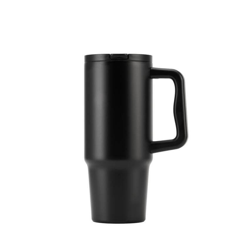 BERN 2.0 - Hans Larsen Recycled Stainless Steel Tumbler with Straw Lid - Black - Image 3