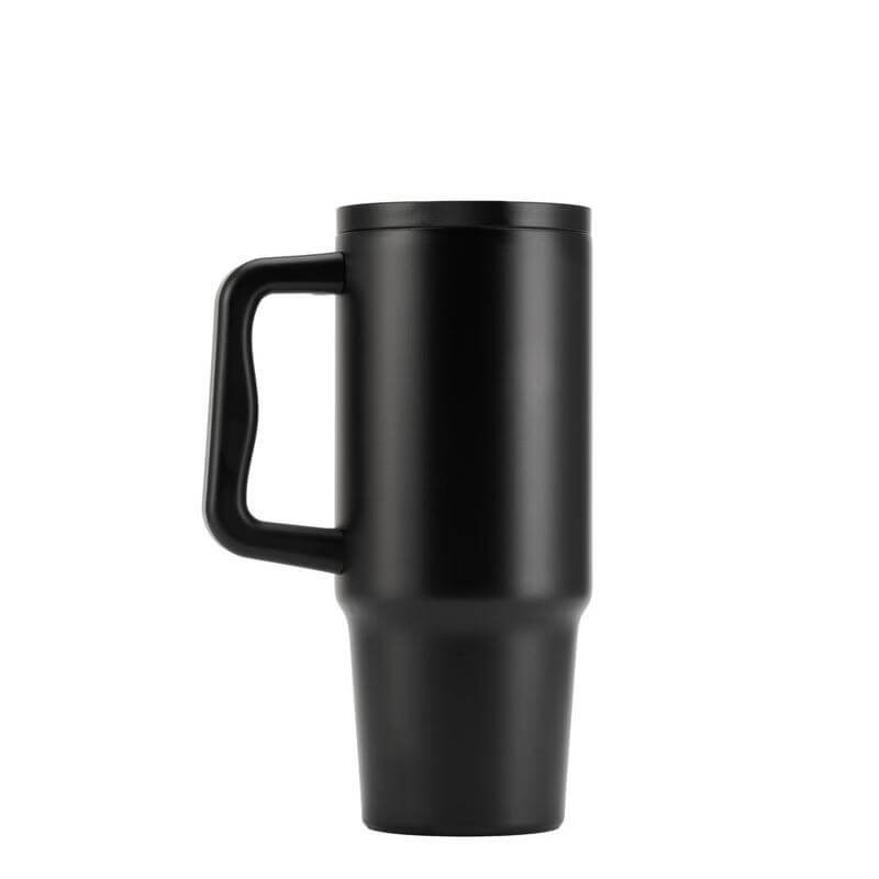 BERN 2.0 - Hans Larsen Recycled Stainless Steel Tumbler with Straw Lid - Black - Image 2
