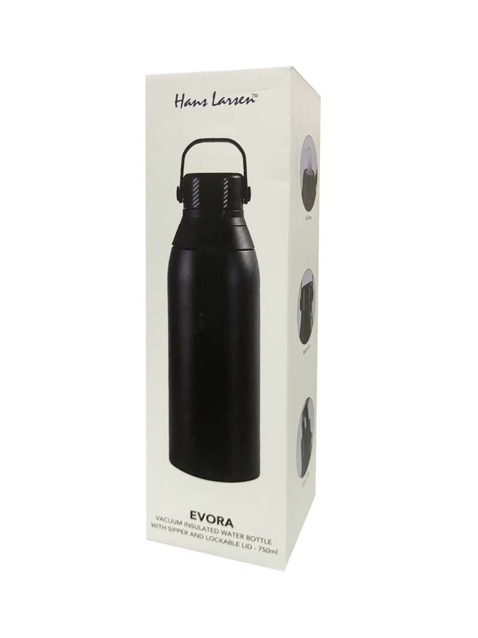 EVORA - Hans Larsen Double Wall Stainless Steel Vacuum Bottle - 750ml - Black - Image 6