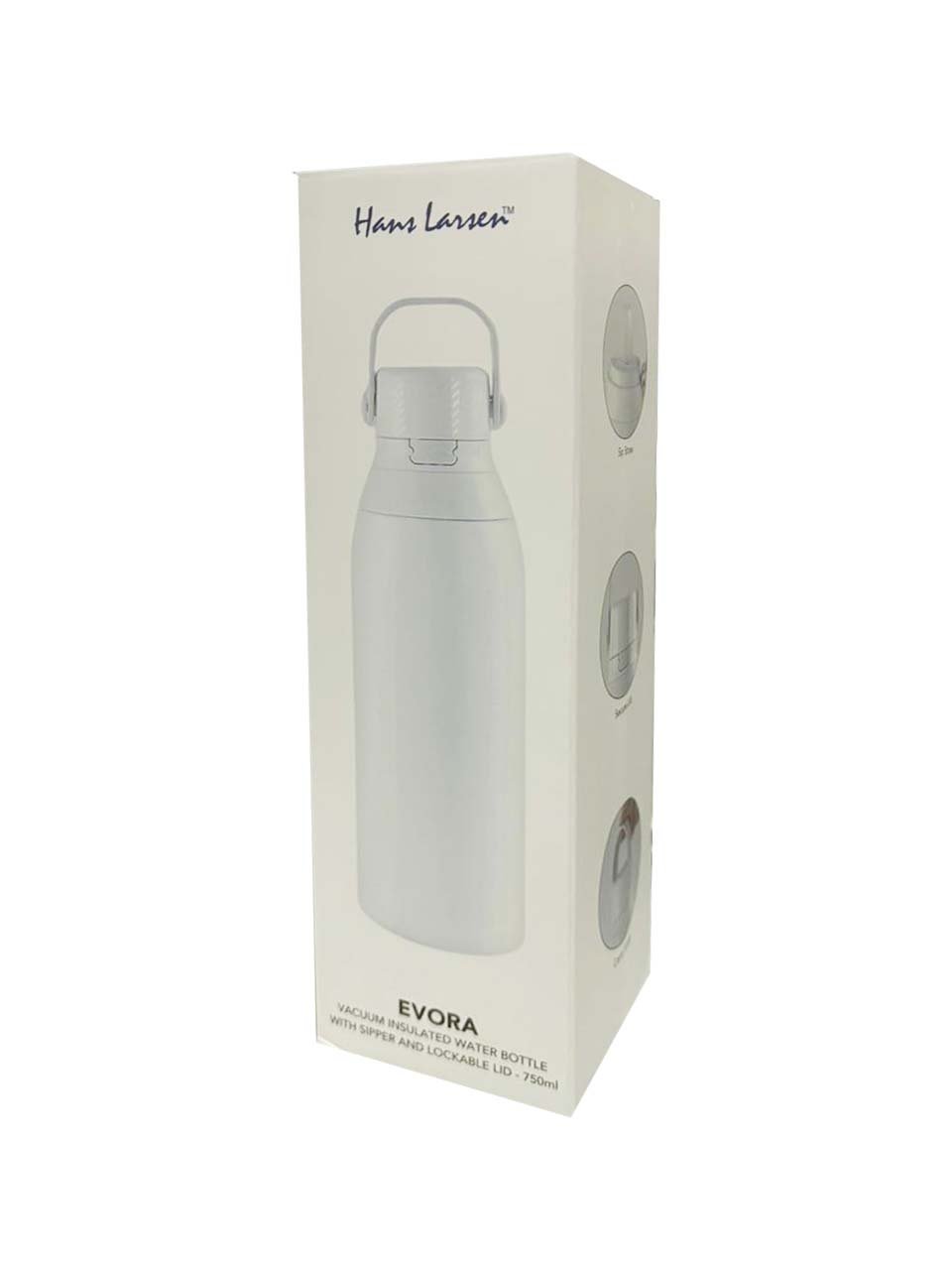 EVORA - Hans Larsen Double Wall Stainless Steel Vacuum Bottle - 750ml - White - Image 6
