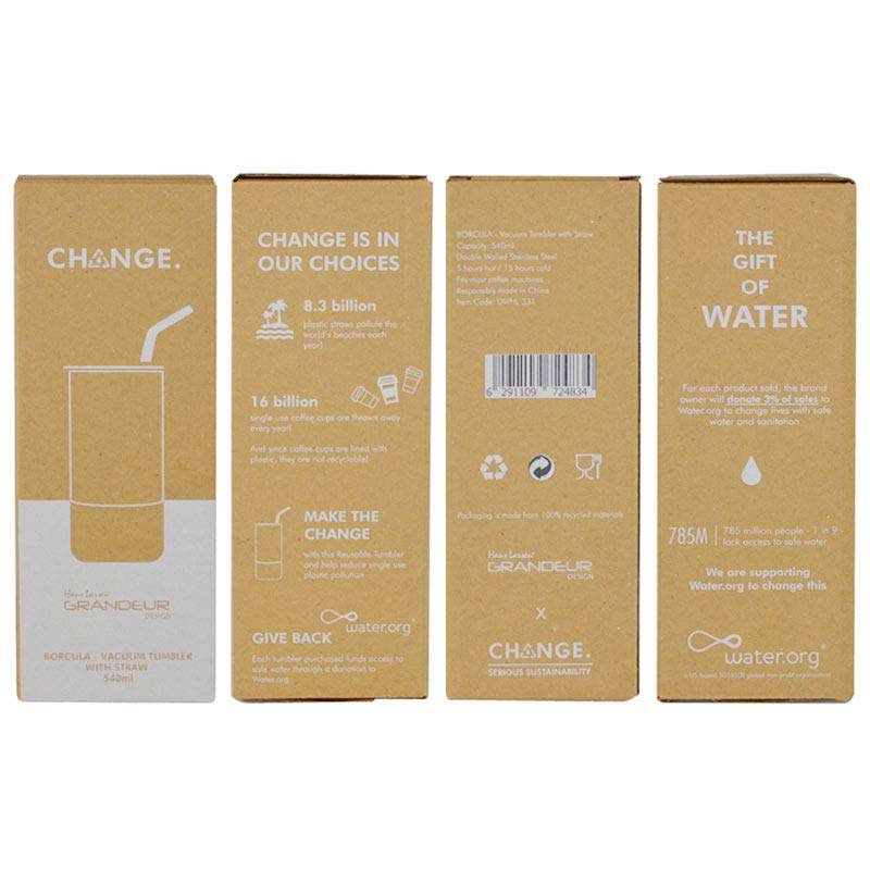 BORCULO - CHANGE Collection Insulated Tumbler with Reusable Straw - White - Image 5