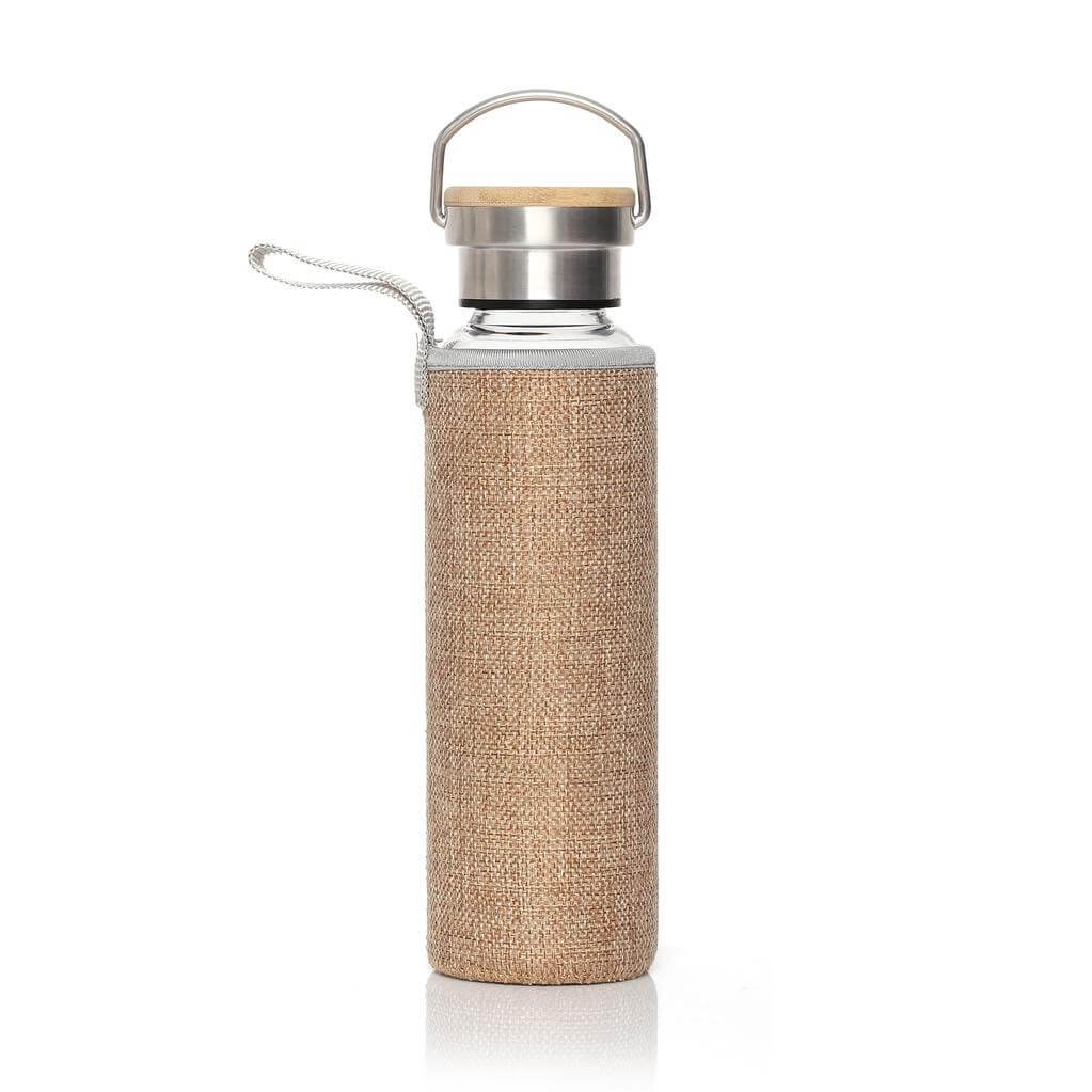 FLOHA Hans Larsen Borosilicate Glass Bottle with Jute Sleeve