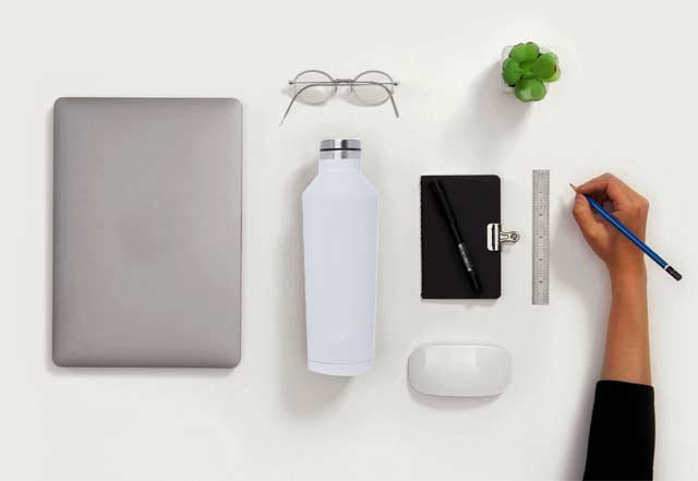 GALATI - Hans Larsen Double Wall Stainless Steel Water Bottle - White - Image 5