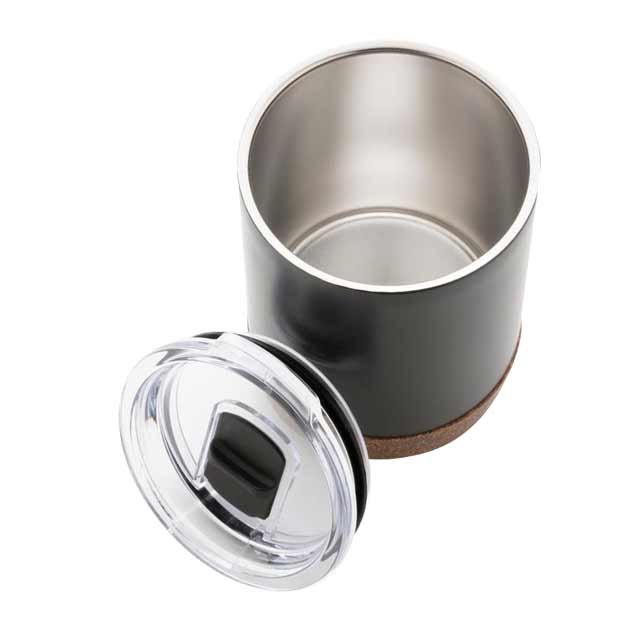 GOUDA - Hans Larsen Vacuum Mug With Cork Base - Black - Image 4