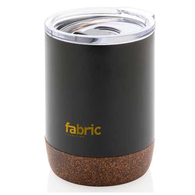 GOUDA - Hans Larsen Vacuum Mug With Cork Base - Black - Image 2