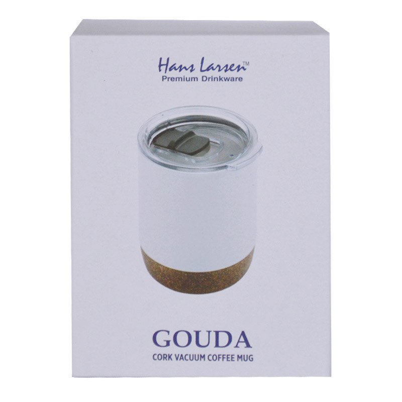 GOUDA - Hans Larsen Vacuum Mug With Cork Base - White - Image 3