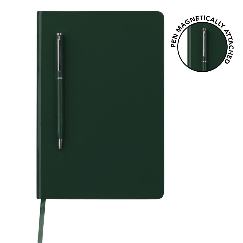 CAMPINA A5 Hard Cover Notebook with Metal Pen Green