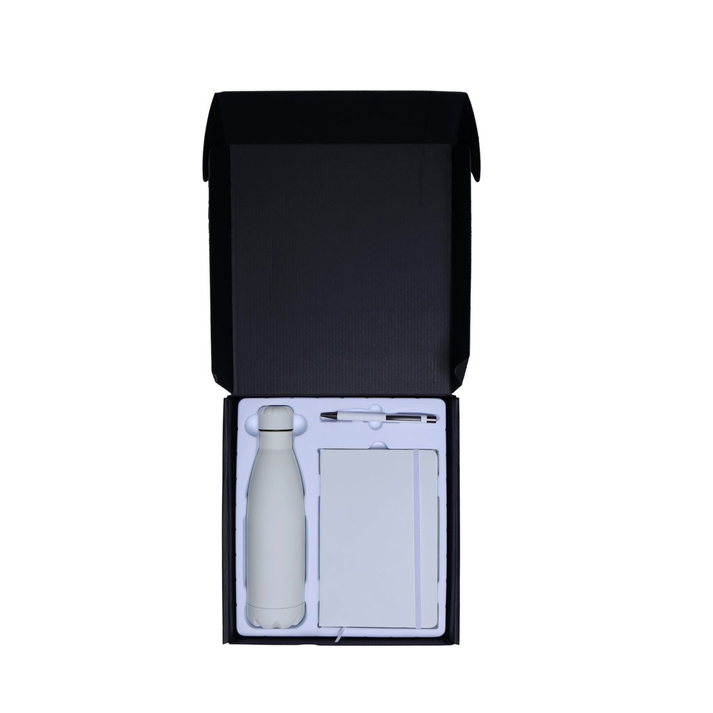LAUTA - Giftology Set of Stainless Bottle, Notebook and Pen - White - Image 5