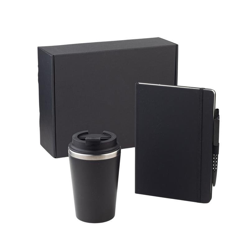 KOKSI - Giftology Set of Double Walled Tumbler, A5 Notebook and Pen - Black - Image 2