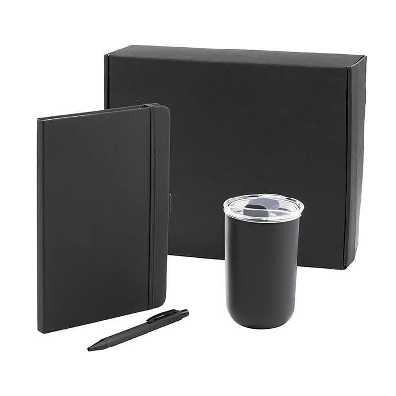 HEVIZ Set of Tumbler, A5 Notebook and Pen Black