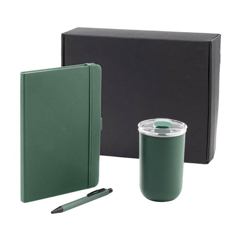 HEVIZ Set of Tumbler, A5 Notebook and Pen Green
