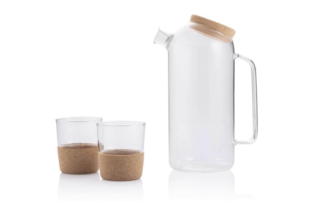 ZOSSEN Hans Larsen Set of Glass Carafe with 2 Tumblers