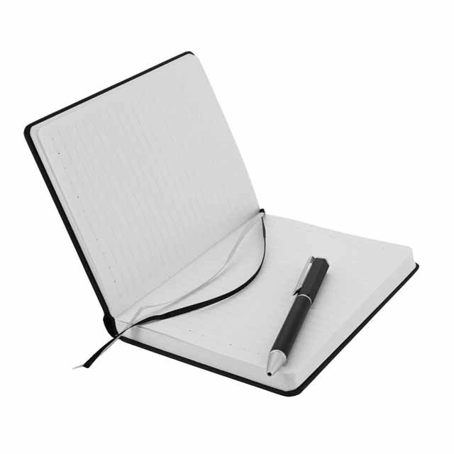 TOMAR - SANTHOME Set Of PU Thermo Notebook And Pen - Black - Image 2