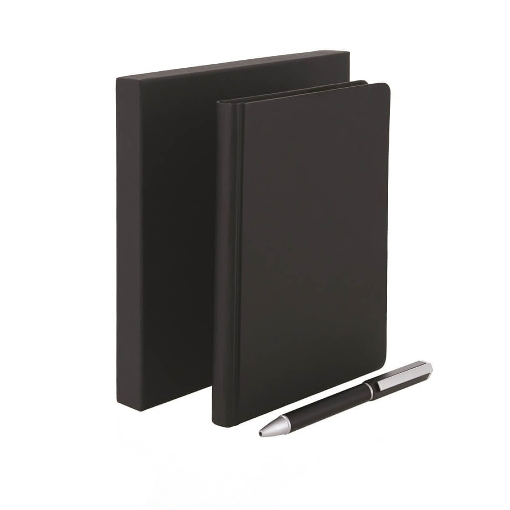 TOMAR Set Of PU Thermo Notebook And Pen Black