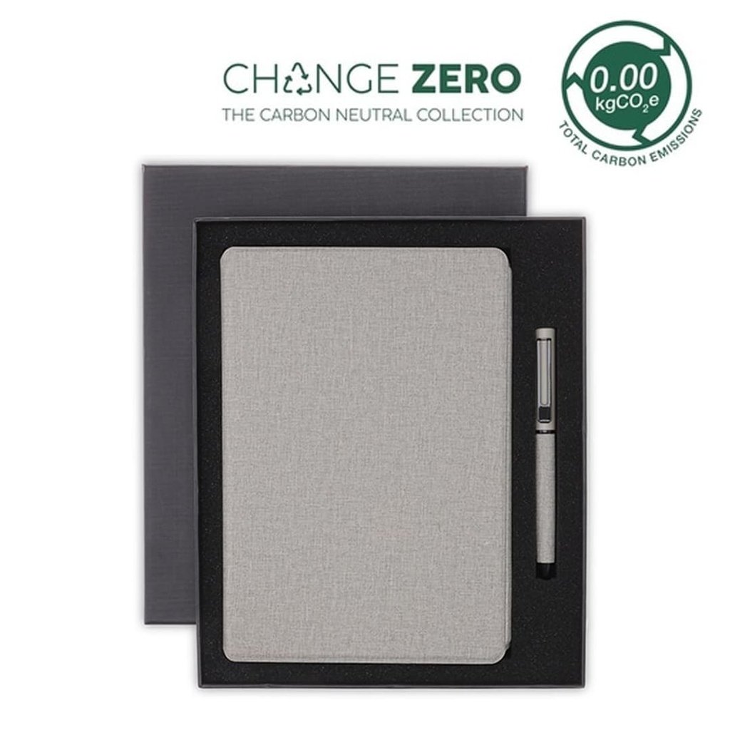 VARDIM CHANGE ZERO Sustainable Gift Set with Refillable Notebook & Pen Grey