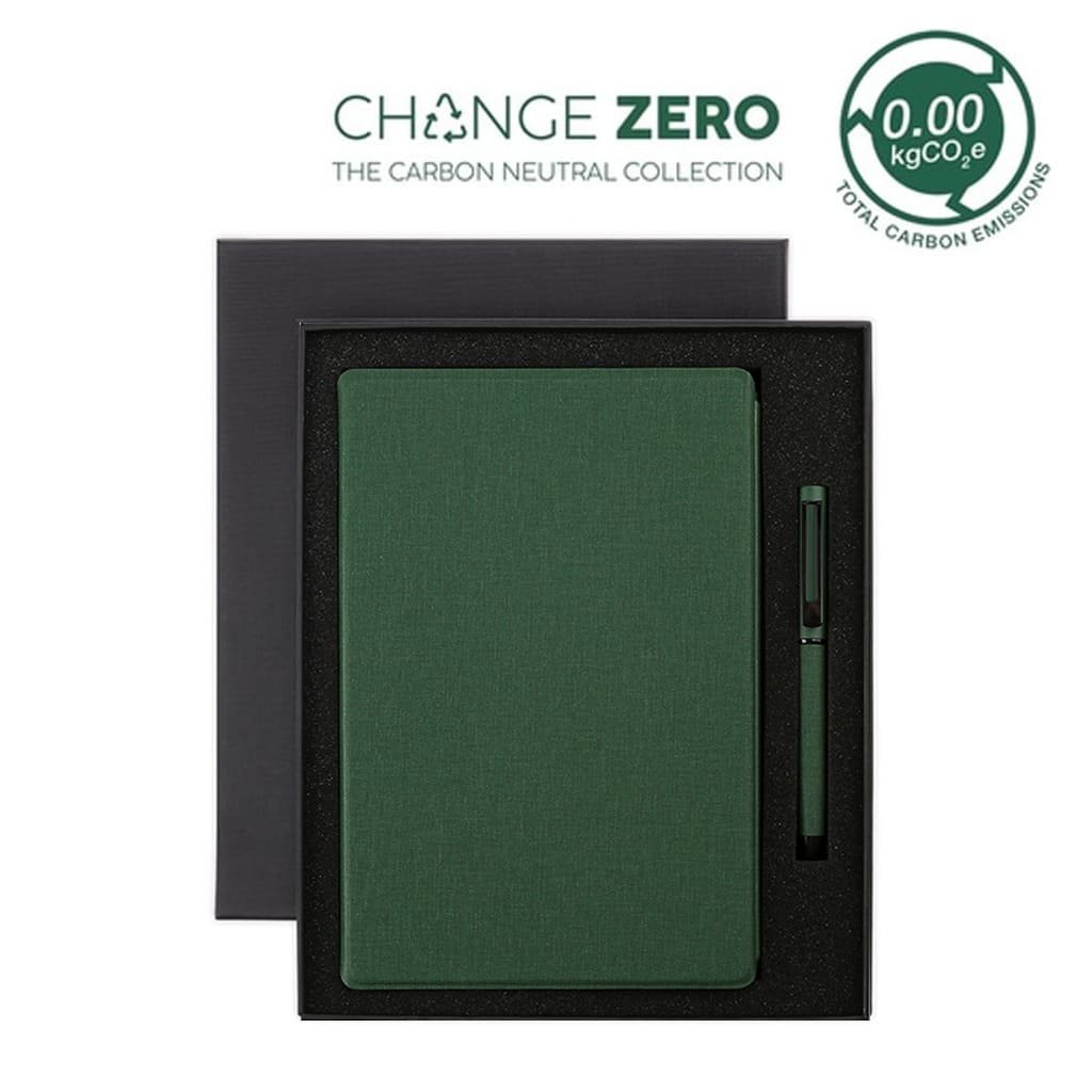 VARDIM CHANGE ZERO Sustainable Gift Set with Refillable Notebook & Pen Green
