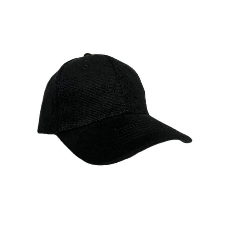 TARTU 6 Panel Heavy Brushed Cotton Cap Black