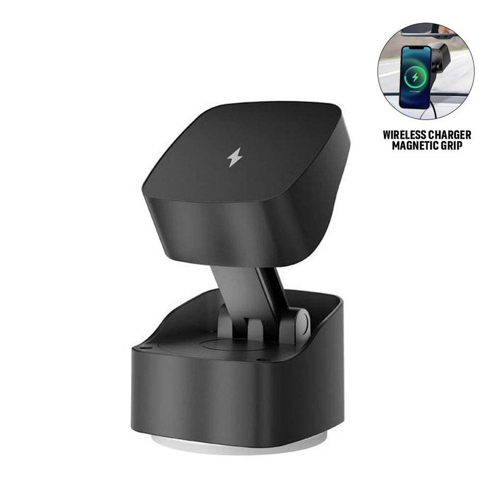 VIRTON Magnetic Car Phone Holder and 15W Wireless Charger Black
