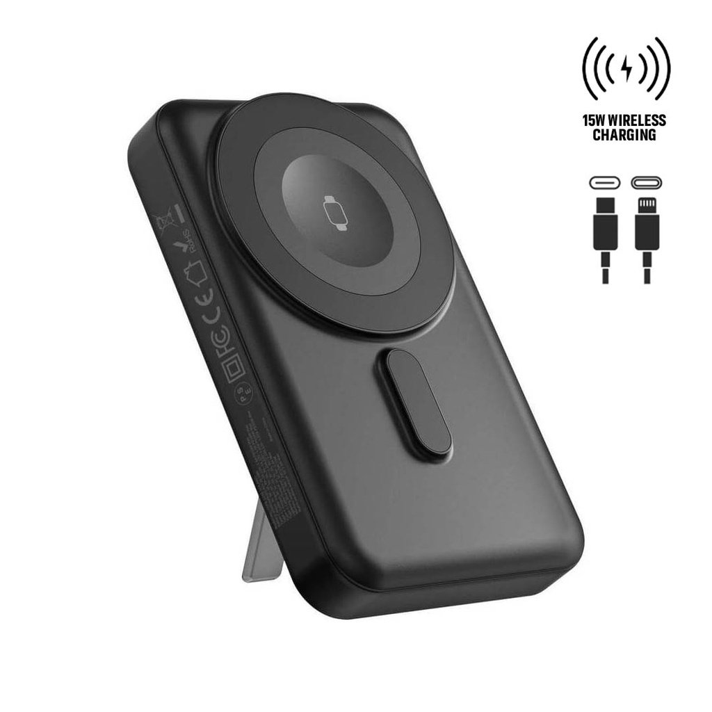 SOLANO @memorii 10000mAh Mag Wireless Powerbank with Inbuilt Cables