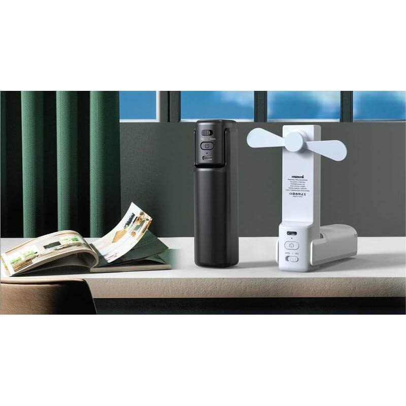 ZEPHYR - @memorii 4-in-1 Fan Powerbank, Safety Alarm & Torch - Black - Image 2